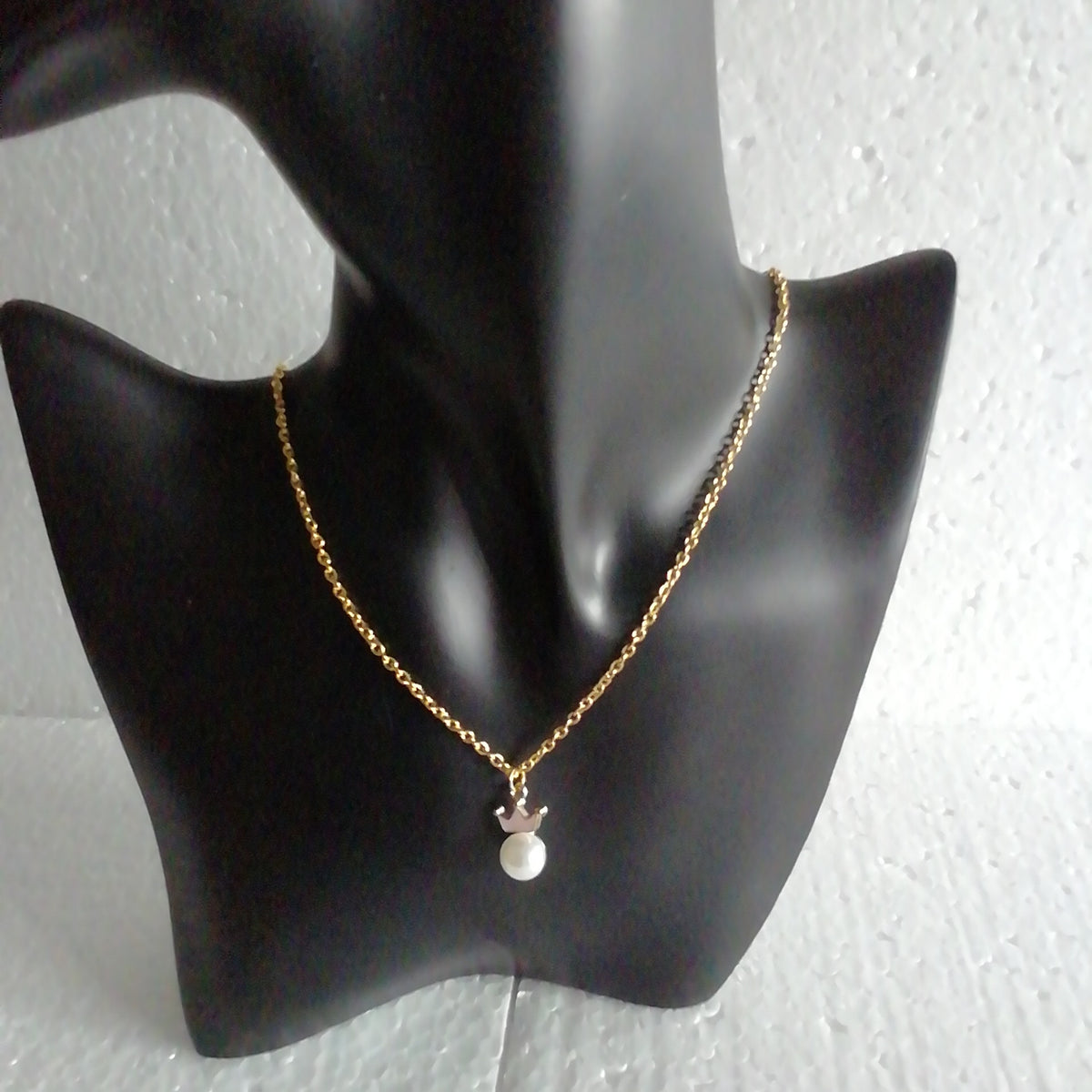 Pendentif Vintage Doré - Perle Nacrée Et 2 Brillants - Neuf Avec étiquettes