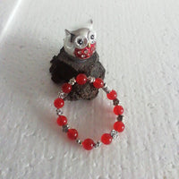 Bracelet de Perles d'Agate Rouge Calement les Angoisse