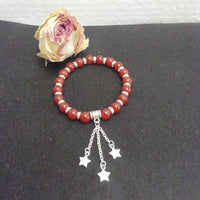 Bracelet Cornaline et ses Etoiles Argent