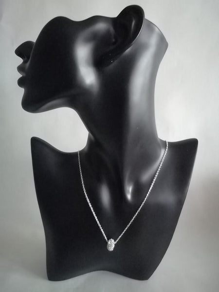 Collier Argent avec Boule Argent Strass